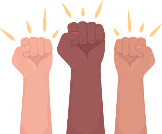 Protesting Hands  イラスト