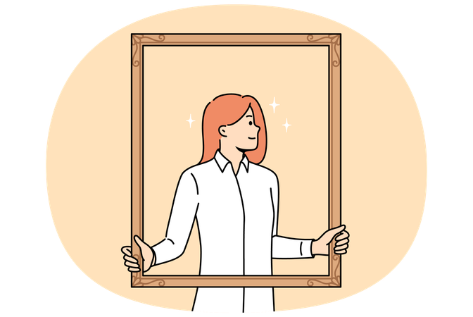 Proud woman poses for portrait  Illustration