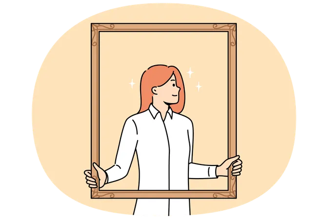 Proud woman poses for portrait  Illustration
