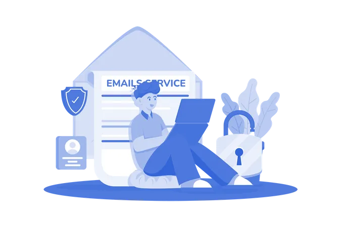 Los proveedores de servicios de correo electrónico ofrecen mensajería segura  Ilustración