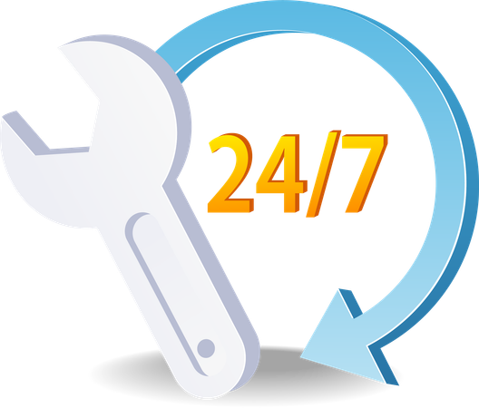 Providing 24 hour non stop care  Illustration