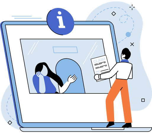 Providing personal information claim documents  Illustration