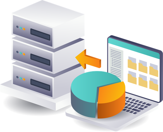 Prozentuale Analyse der Server-Datentransaktionsgeschwindigkeit  Illustration