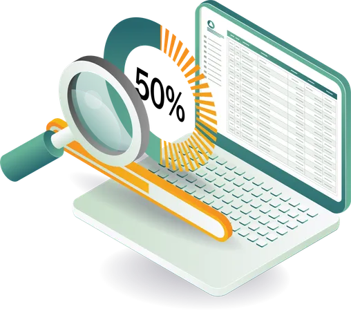 Prozessanalysedaten-Computermanagement  Illustration