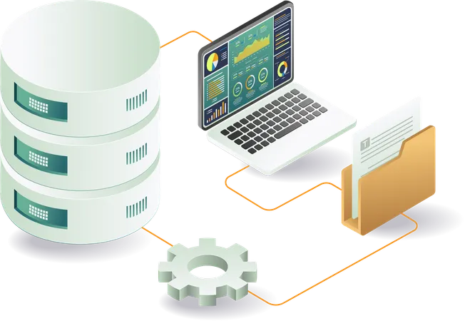 Prozessanalyse für Datenbankserver  Illustration