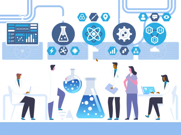 Prueba de laboratorio de química  Ilustración