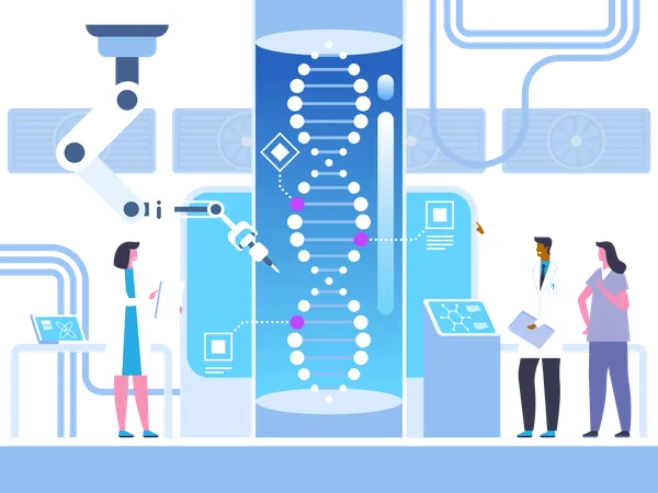 Prueba de modificación genética  Ilustración