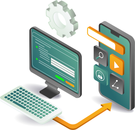 Producción de pruebas de aplicaciones para teléfonos inteligentes  Illustration