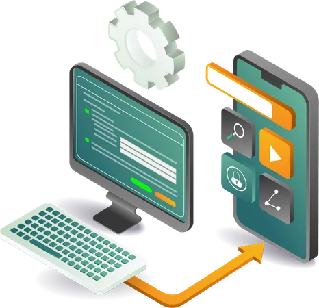 Producción de pruebas de aplicaciones para teléfonos inteligentes  Illustration