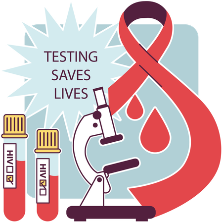 Prueba de vih y conciencia sobre enfermedades peligrosas  Ilustración