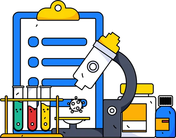 Pruebas médicas realizadas por científicos  Illustration