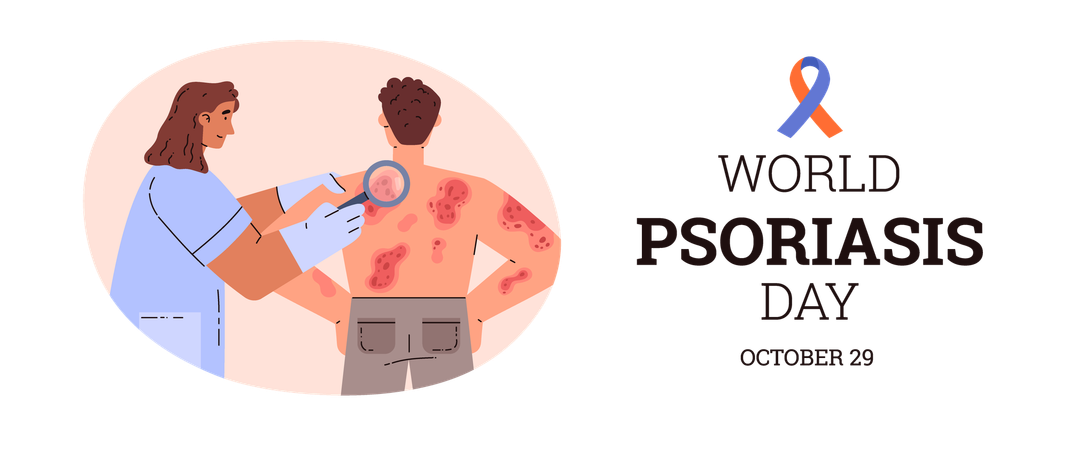 Faixa do dia mundial de conscientização sobre a psoríase  Ilustração
