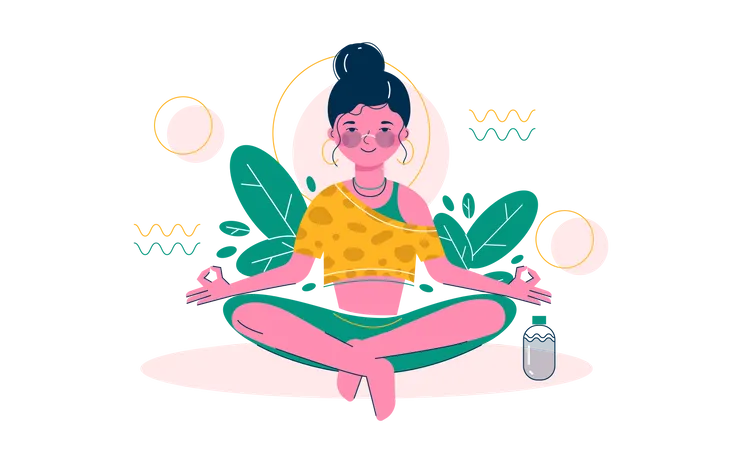 Meditierende Frau  Illustration