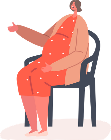 Psychological Help to Pregnant Woman Illustration