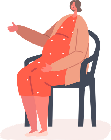 Psychological Help to Pregnant Woman  Illustration