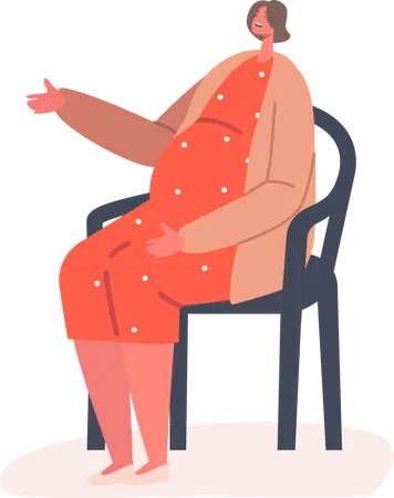 Psychological Help to Pregnant Woman  Illustration