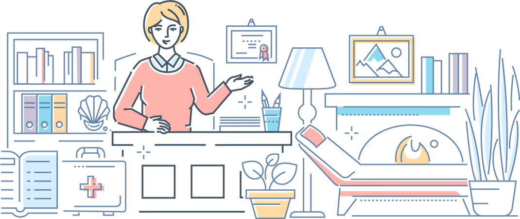 Psychologist at work  Illustration