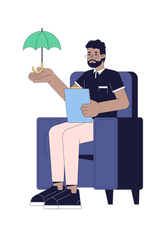 Psychologist helps with depression  Illustration