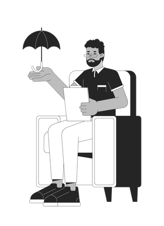 Psychologist helps with depression  Illustration