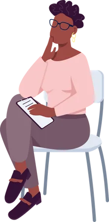Psychologist sitting on chair Illustration