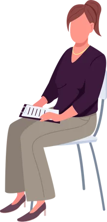 Psychologist sitting on chair  Illustration