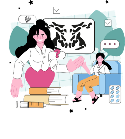 Psychologist taking psychiatrist session  Illustration