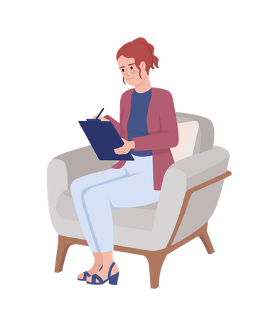 Psychologist with clipboard  Illustration