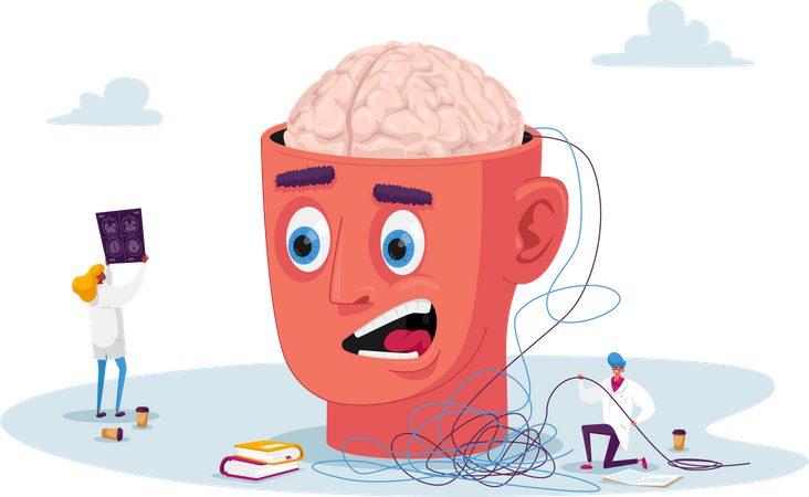 Psychotherapeutische Sitzung in der Klinik für psychische Gesundheit  Illustration