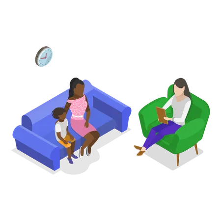 Psychotherapy Session Scenes  Illustration