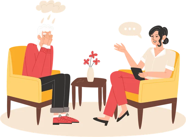 Mens Health Month A Psychotherapy Session Illustration