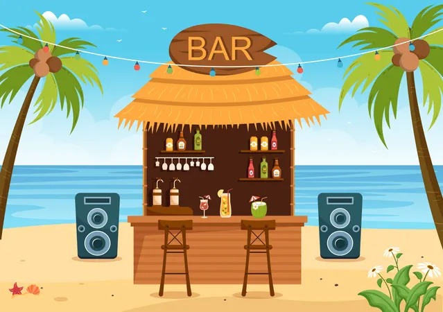 Pub de playa  Ilustración