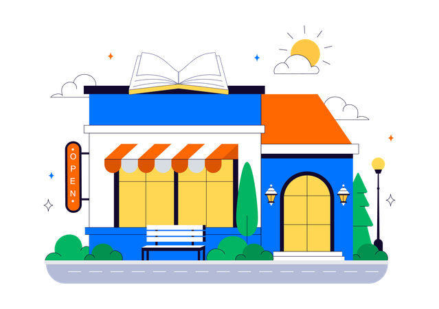 Public bookstore  Illustration