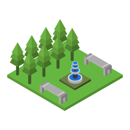 Public garden  Illustration