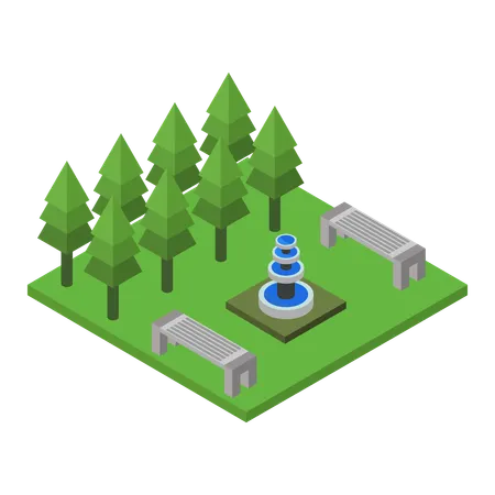 Public garden  Illustration