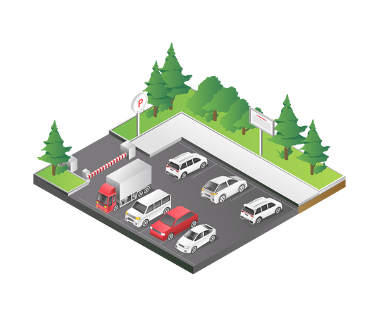 Public parking space  Illustration