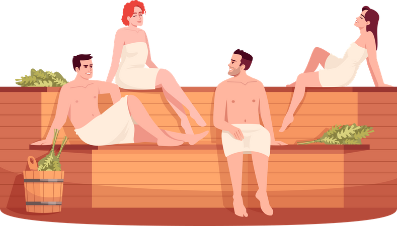 Public sauna Illustration