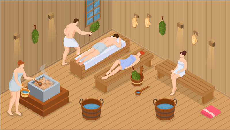 Public sauna Illustration