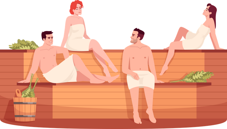 Public sauna  Illustration