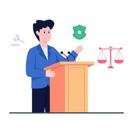 Public Speaker giving speech  Illustration