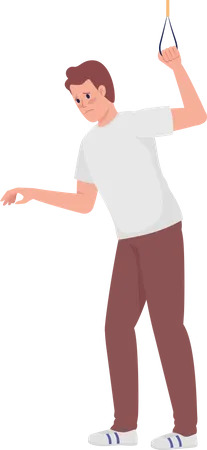 Public Transport Stranger Semi Flat Color Vector Character Standing Figure Full Body Person On White Taking Compassion Simple Cartoon Style Illustration For Web Graphic Design And Animation Illustration