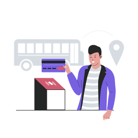 Public transportation card  イラスト