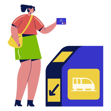 Public Transportation Electronic Ticket Card  일러스트레이션