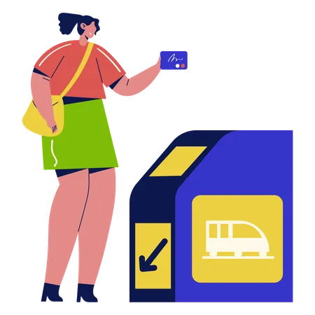 Public Transportation Electronic Ticket Card  Illustration