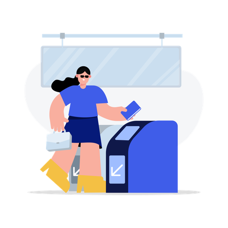 Public transportation electronic ticket card  イラスト