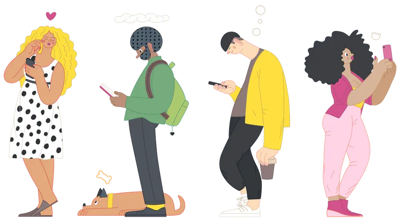 Public waiting in queue  Illustration