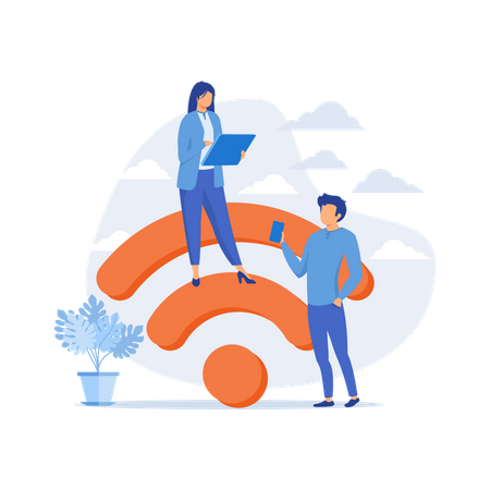Public wi fi hotspot  Illustration