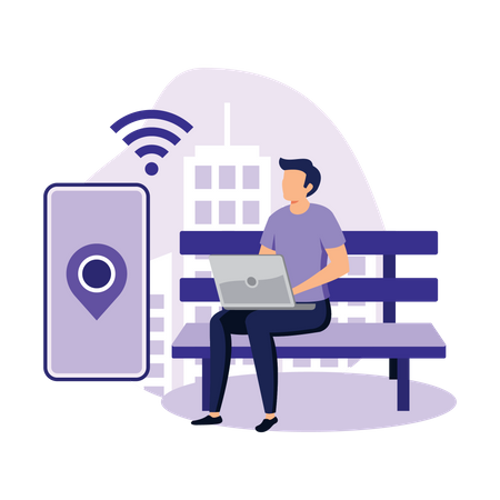 Public Wifi Hotspot  Illustration