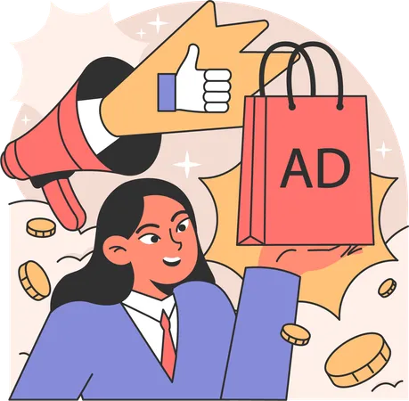 Publicidad de compras  Ilustración