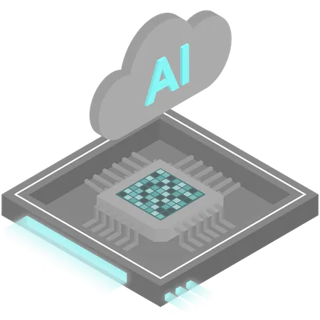 Puce de processeur cloud ai  Illustration