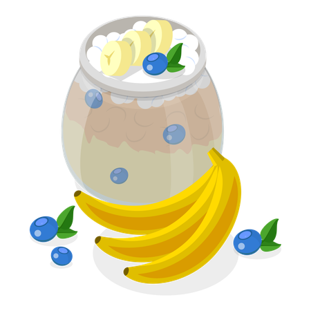 Pudim de banana  Ilustração